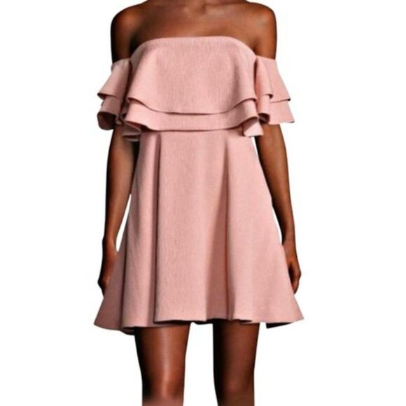 Keepsake the Label Pink Serenity Two Tiered Ruffle Dress Size L - Picture 1 of 12